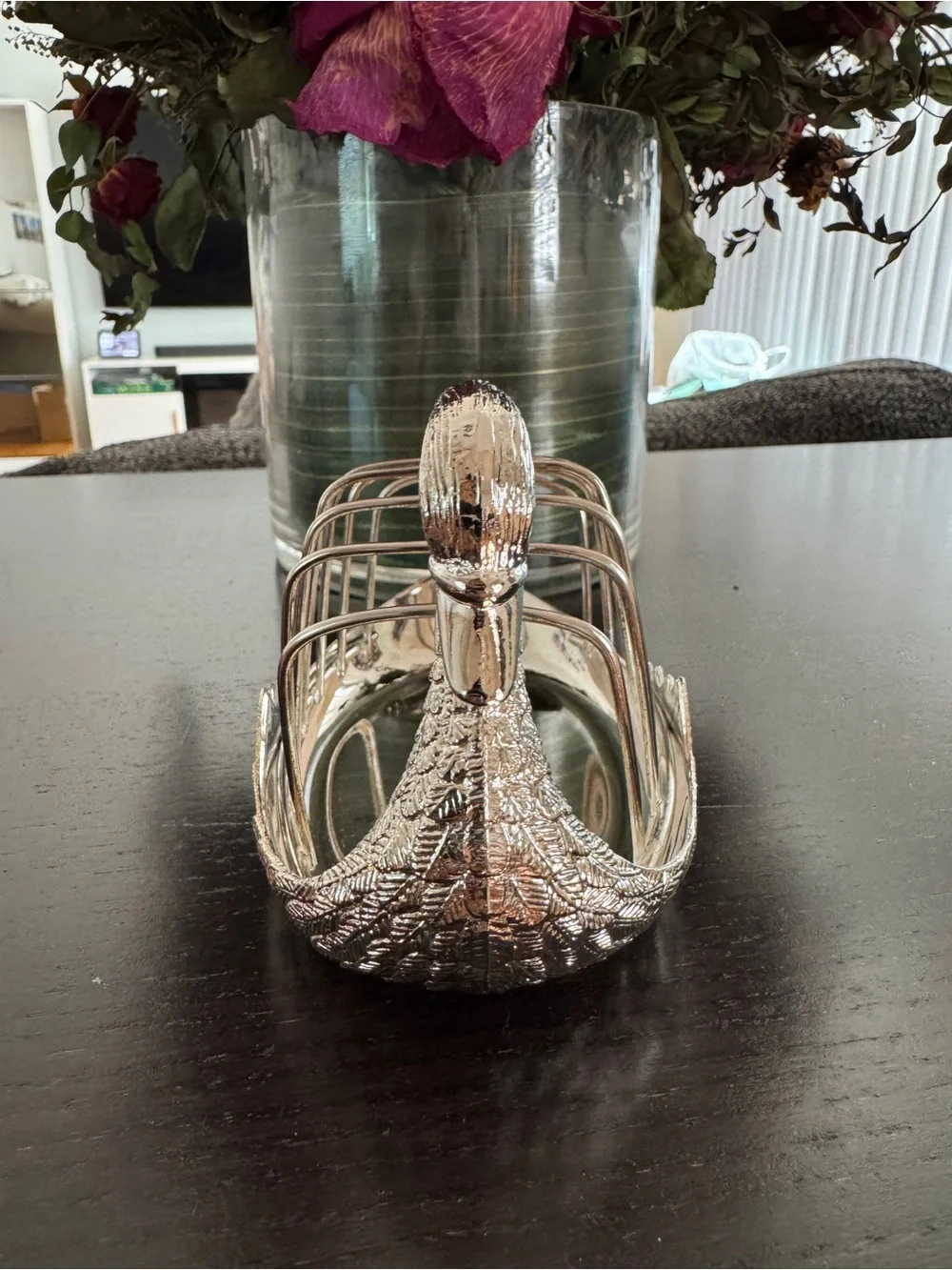 Vintage Silver Plated Swan Toast Rack